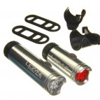 Lezyne 2015 Macro and Micro Drive USB rechargeable Light Set (Silver)