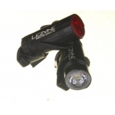 Lezyne Hecto USB Rechargeable Bike Light Set (Black)