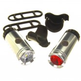 Lezyne 2015 Micro Drive USB Rechargeable Bike Light Set (Silver)